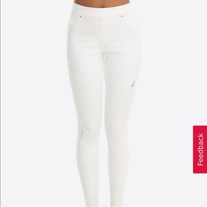 SPANX White Distressed Skinny Jean